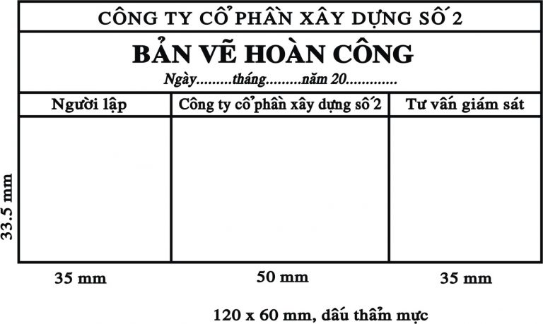 Mẫu bản vẽ hoàn công theo quy định